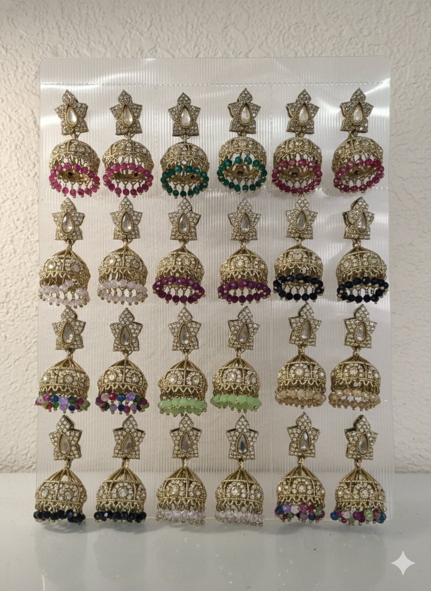 Small Ethnic Dangles in 10+ Colors for Weddings & Festive Wear